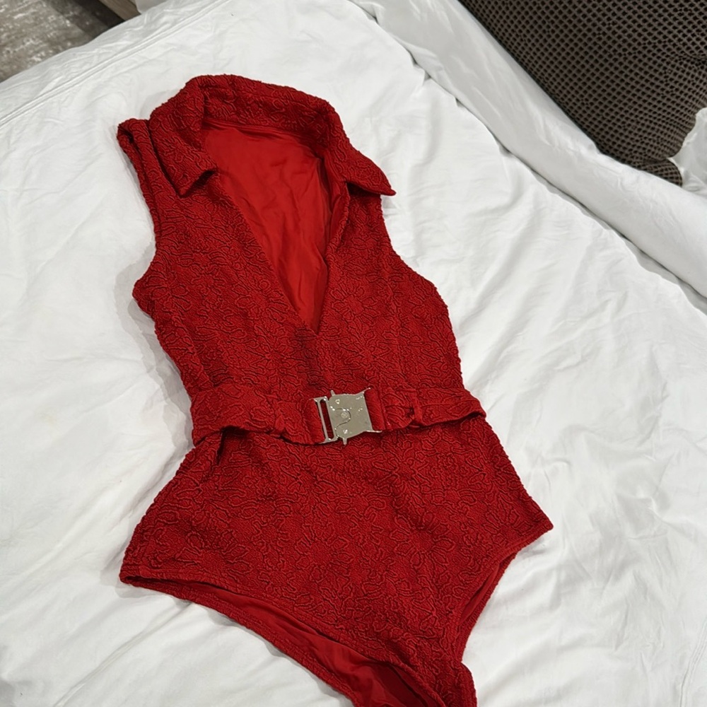 DEVON WINDSOR Red One Piece Swimsuit